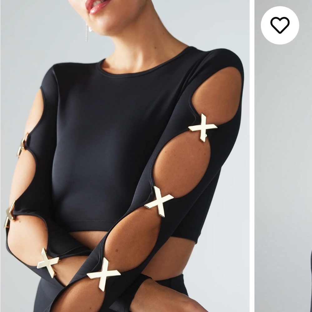 Savage x Fenty Black Cut-Out Long Sleeve Top and  Super High waisted Leggings